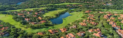Aerial panorama of Zimbali Estate and its coastal setting